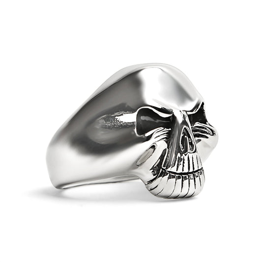 Polished Skull Stainless Steel Ring / SCR2010