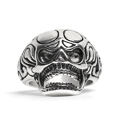 Polished Skull Stainless Steel Ring / SCR2019