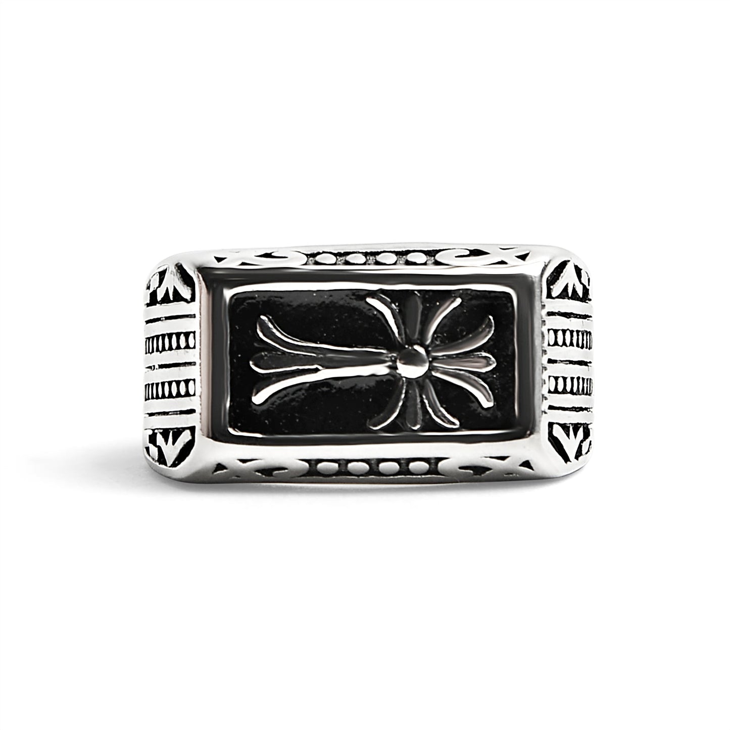 Detailed Cross Stainless Steel Ring / SCR2220