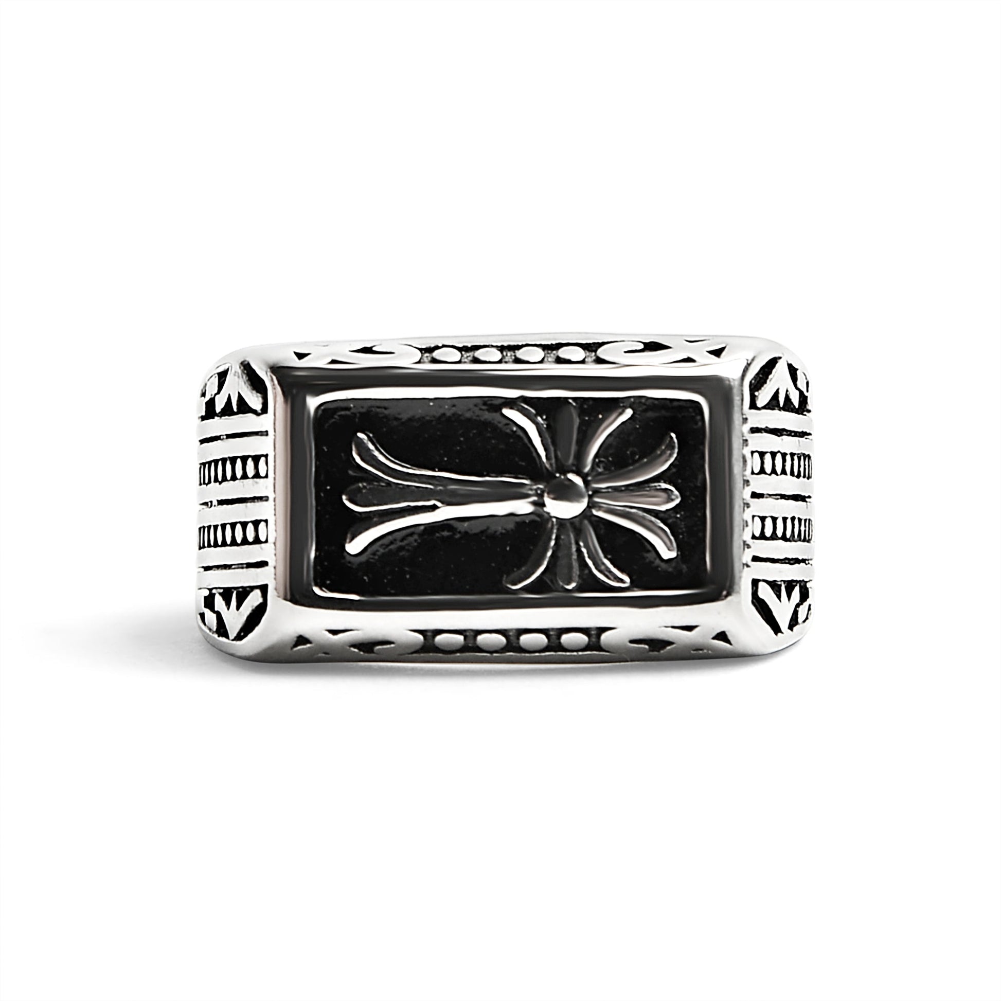 Detailed Cross Stainless Steel Ring / SCR2220