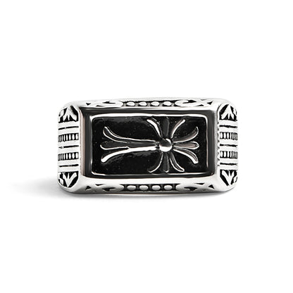 Detailed Cross Stainless Steel Ring / SCR2220