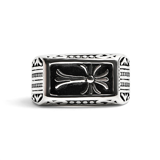 Detailed Cross Stainless Steel Ring / SCR2220