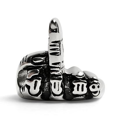 Stainless Steel Polished Middle Finger Ring / SCR3031