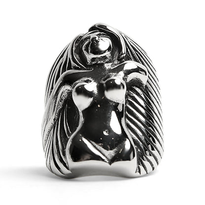 Stainless Steel Nude Goddess Ring / SCR3072