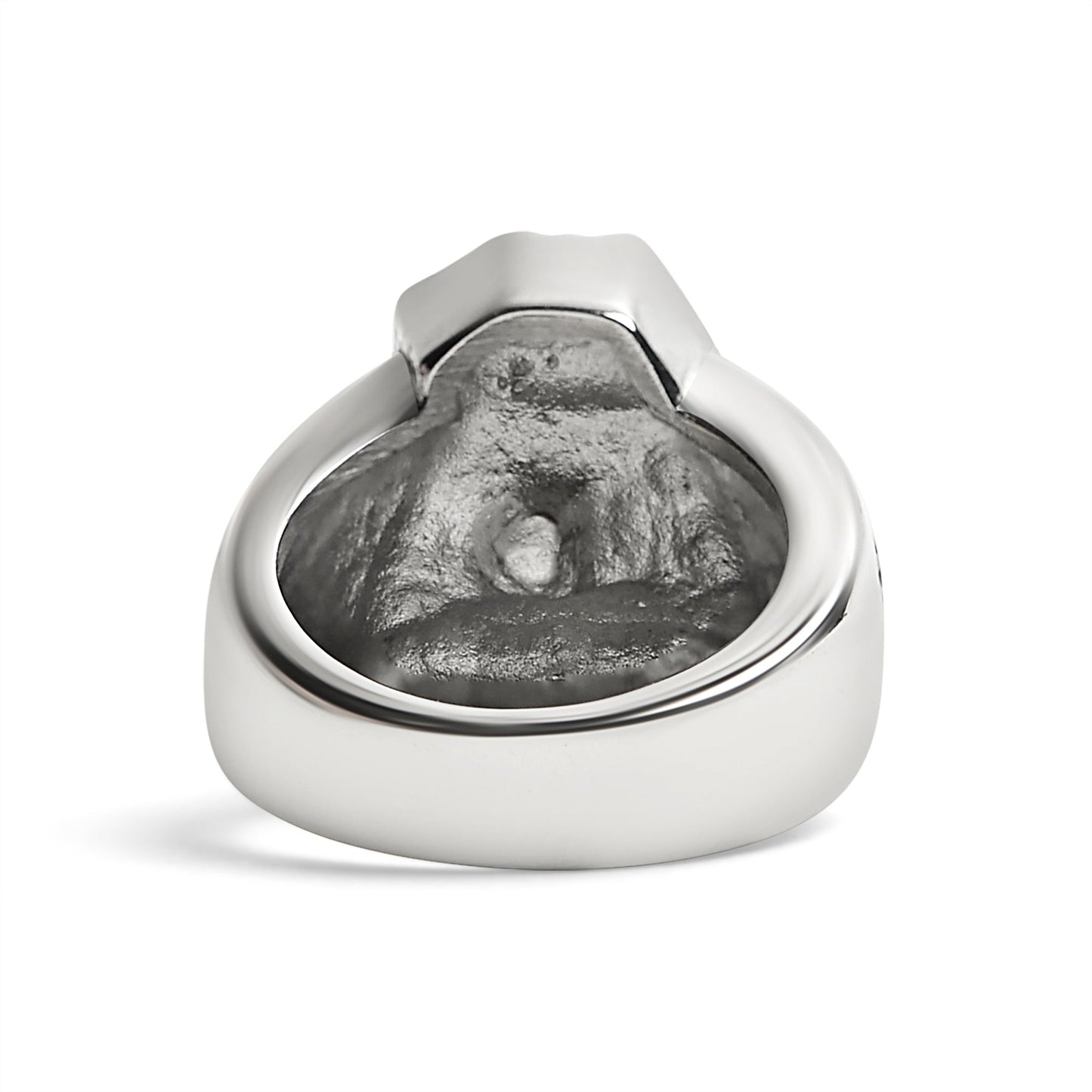 Stainless Steel Motorcycle Engine With Skull Accents Ring / SCR3073