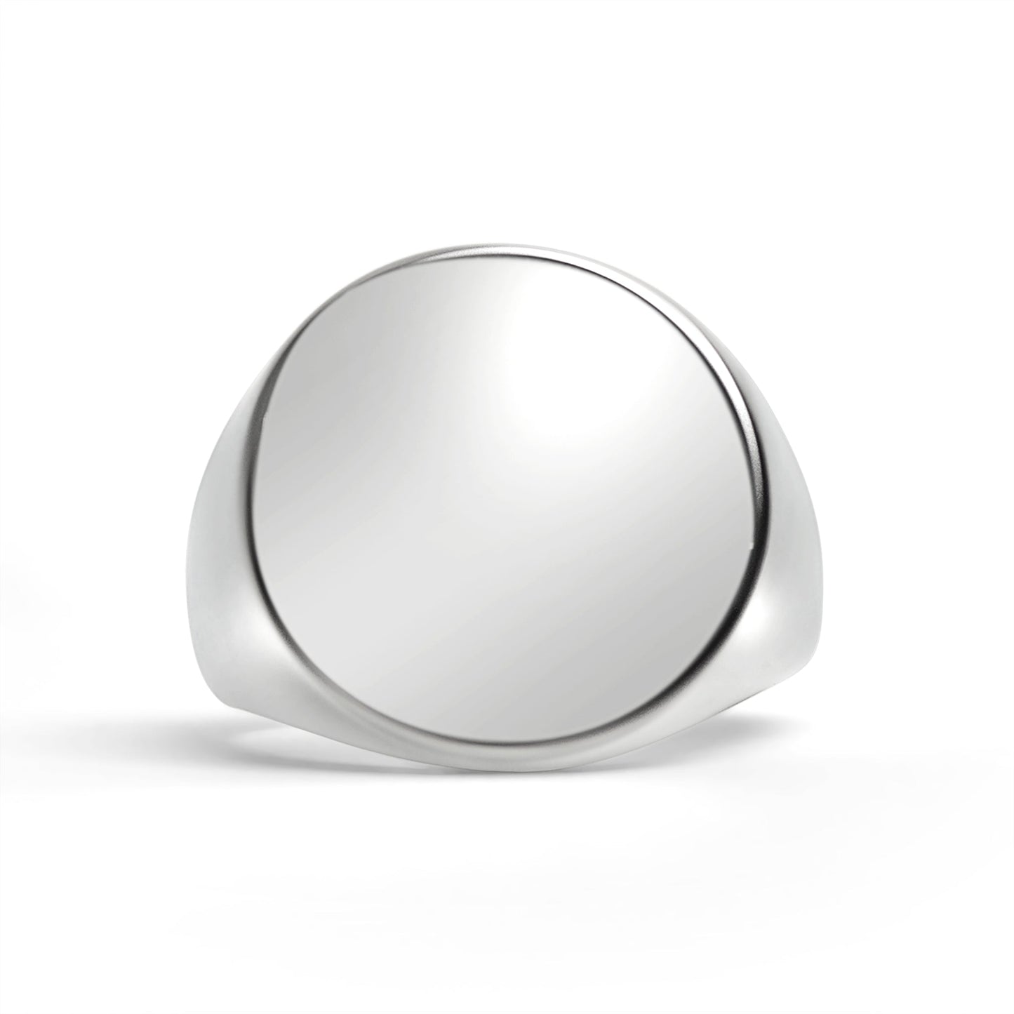 Stainless Steel Polished Round Blank Signet Ring / SCR3087