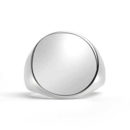 Stainless Steel Polished Round Blank Signet Ring / SCR3087