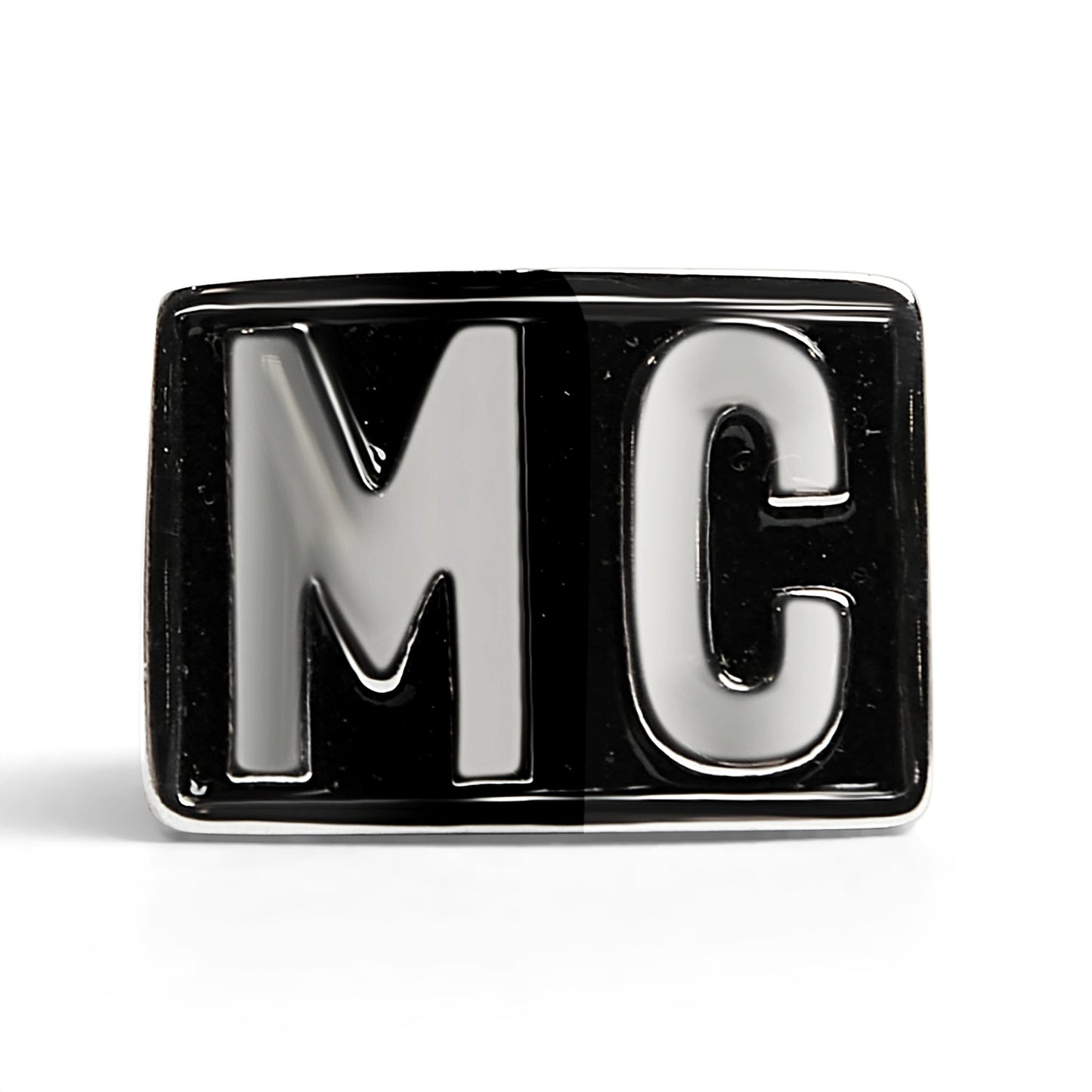 Stainless Steel Motorcycle Club "MC" Insignia Signet Ring / SCR4055