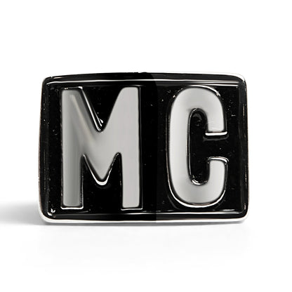 Stainless Steel Motorcycle Club "MC" Insignia Signet Ring / SCR4055