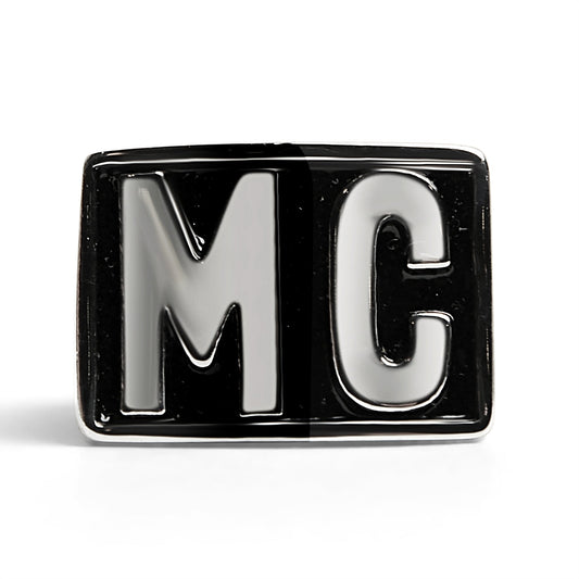 Stainless Steel Motorcycle Club "MC" Insignia Signet Ring / SCR4055
