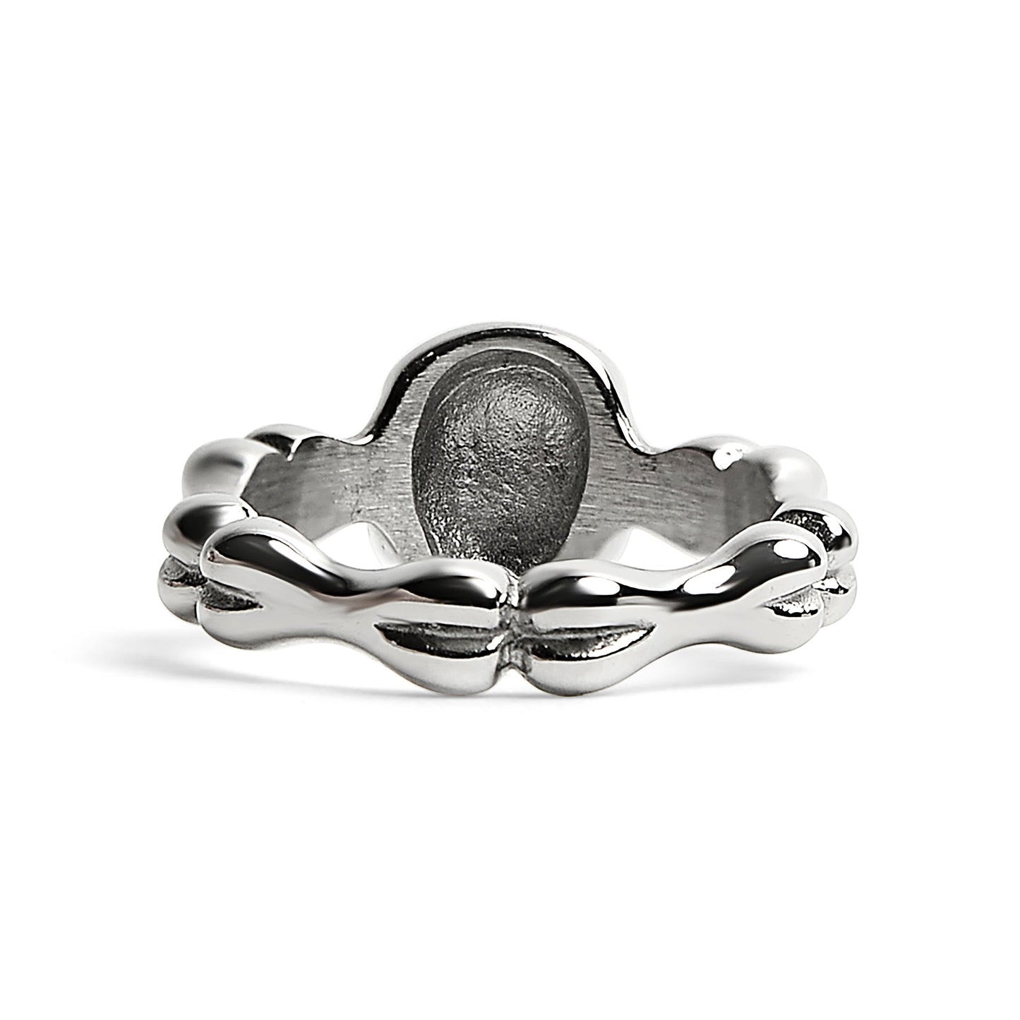 Stainless Steel Skull And Bones Women's Ring / SCR4099