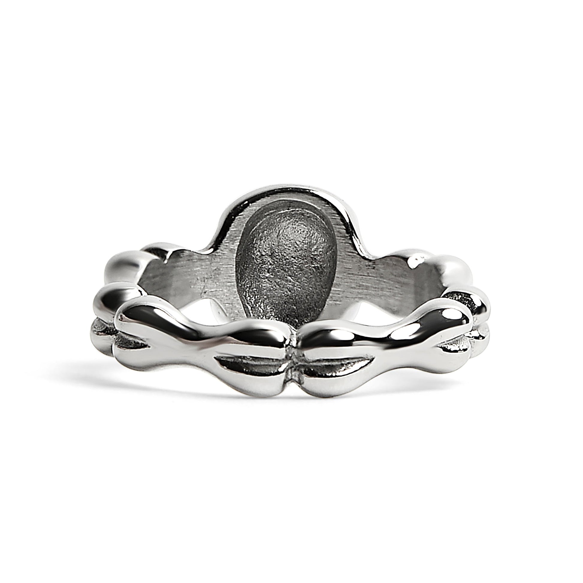 Stainless Steel Skull And Bones Women's Ring / SCR4099