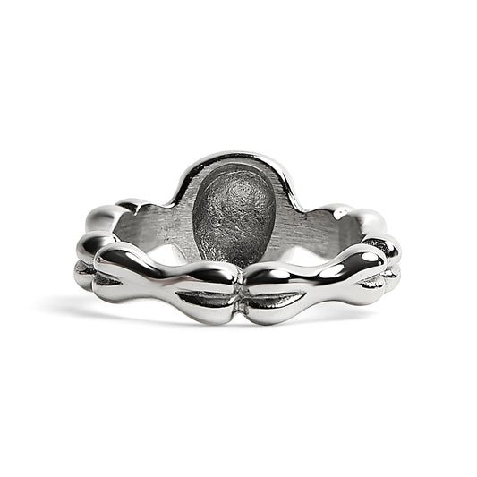 Stainless Steel Skull And Bones Women's Ring / SCR4099
