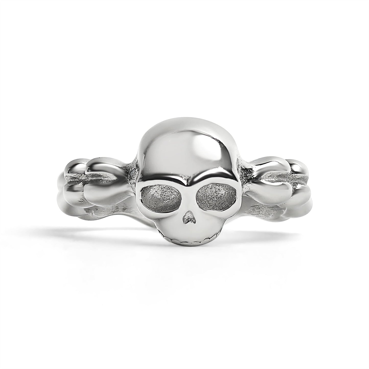 Stainless Steel Skull And Bones Women's Ring / SCR4099