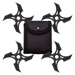 4 Pc Set Stonewash Finish Four Point Throwing Ninja Stars Shuriken