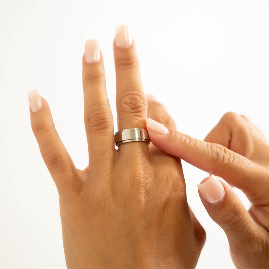 Stainless Steel Polished Spinner Ring / SRJ0004