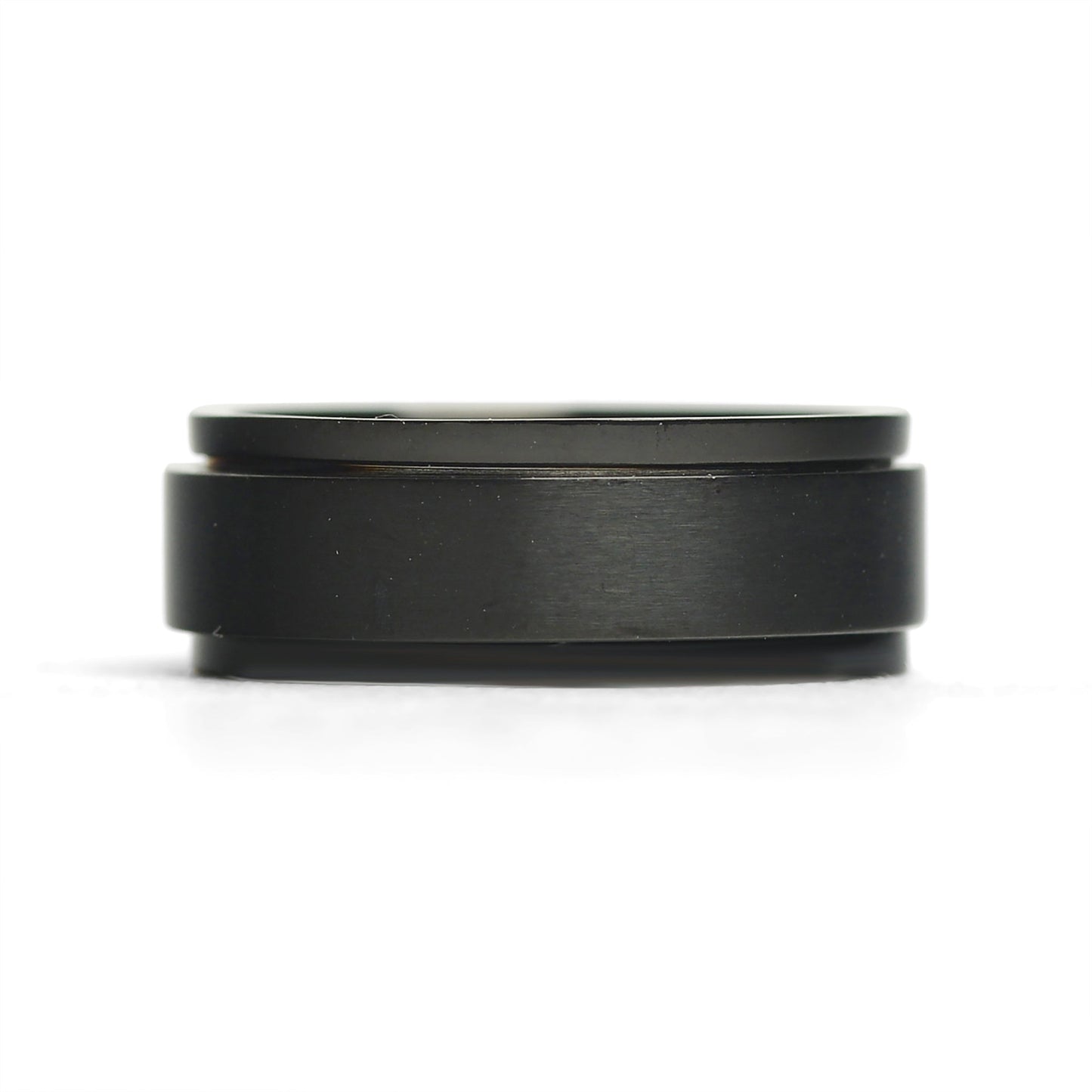 Stainless Steel Black Enamel Spinner Ring / SRJ2572