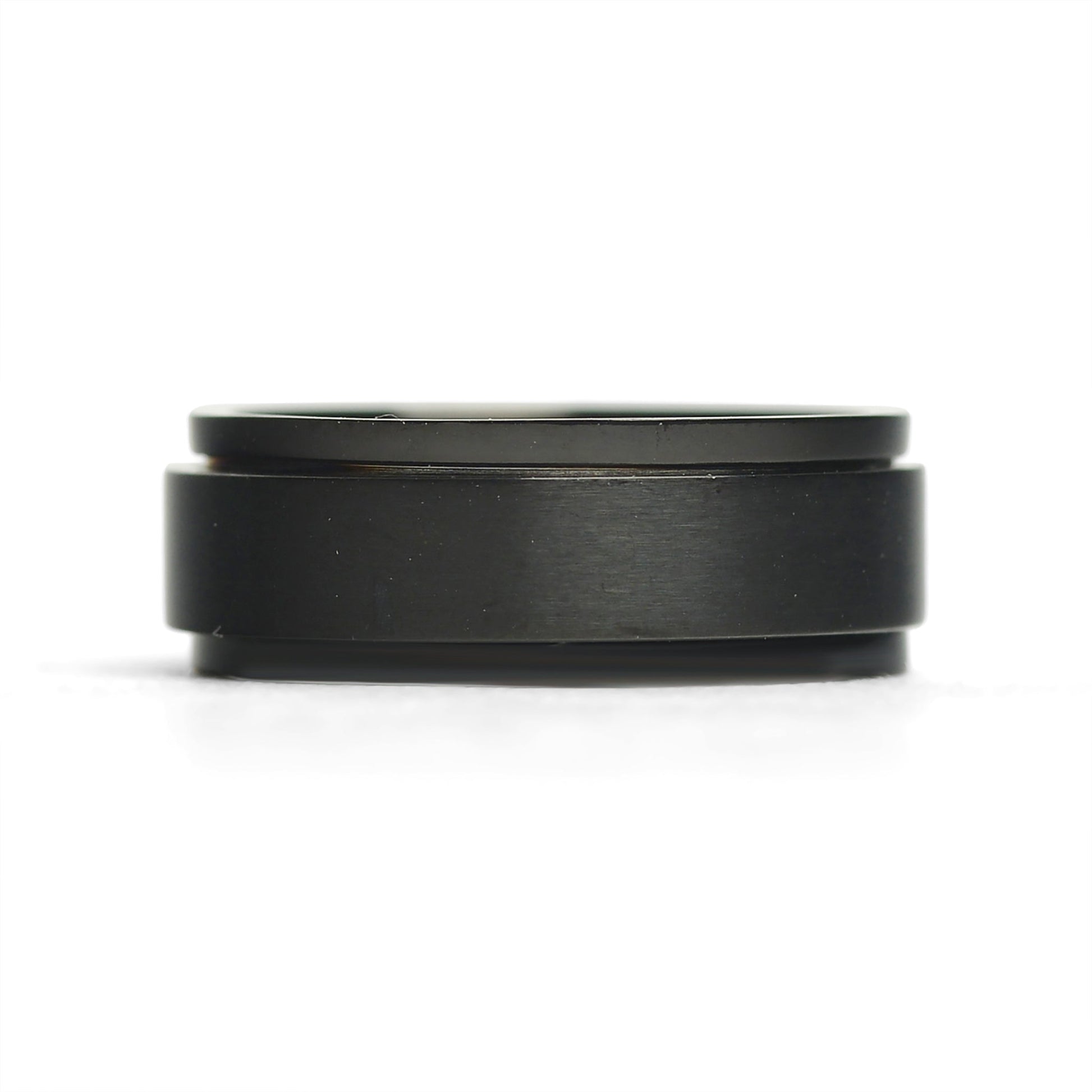 Stainless Steel Black Enamel Spinner Ring / SRJ2572