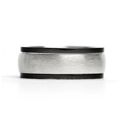 Stainless Steel Highly Polished Black Trim Spinner Center Ring / SRJ9002