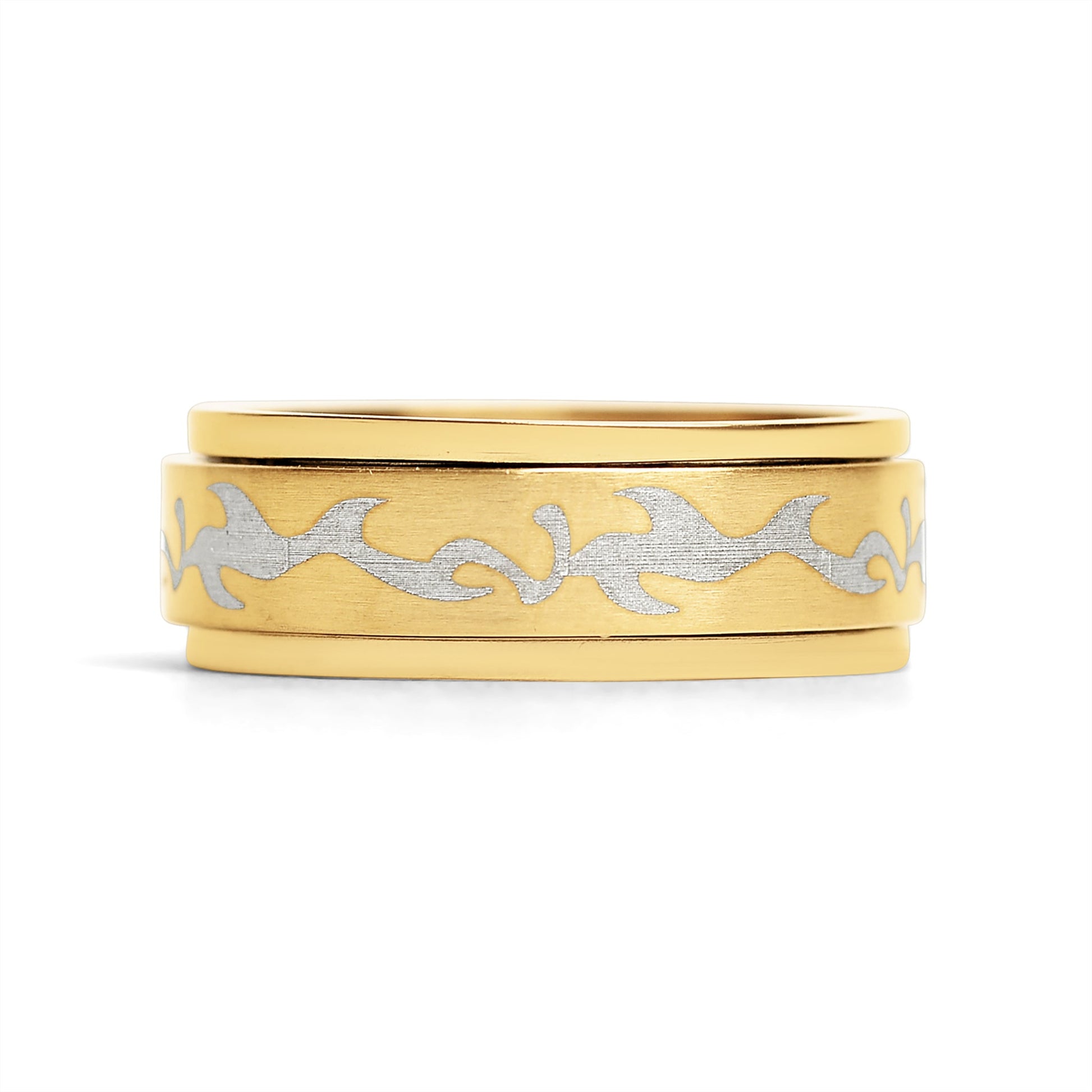 Smoke Gold Stainless Steel Spinner Ring / STH008