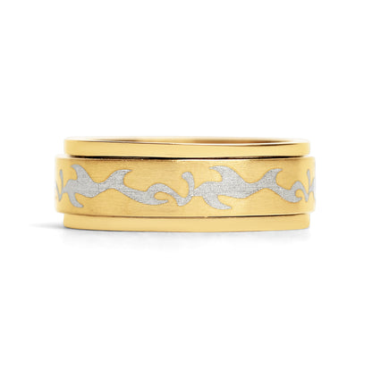 Smoke Gold Stainless Steel Spinner Ring / STH008