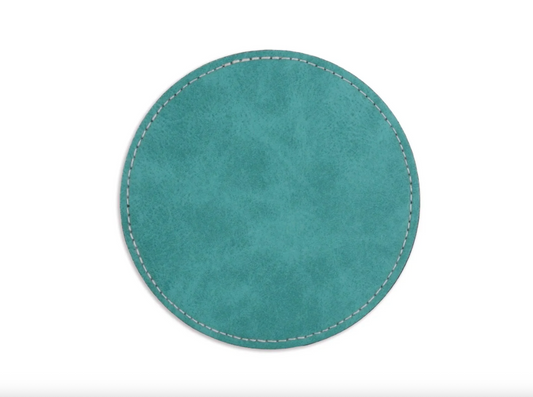 Customizable Vegan Leather Round Coaster