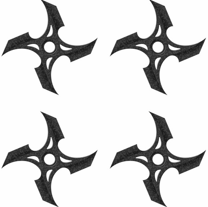 Customizable 4 Pc Set Four Point Display Ninja Stars