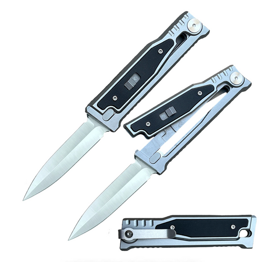 Customizable 7.75 Inch Dagger Blade Gravity Knife CNC 6061 Aircraft Alum. Handle