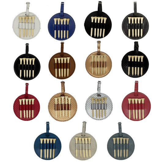 Customizable Round Leatherette Golf Bag Tag