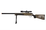 415 FPS Airsoft MK51 Bolt Action Sniper Rifle W/ Scope & Bi-Pod - TAN