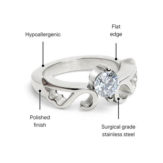 CZ Center Stone Stainless Steel Ring / ZRJ0028