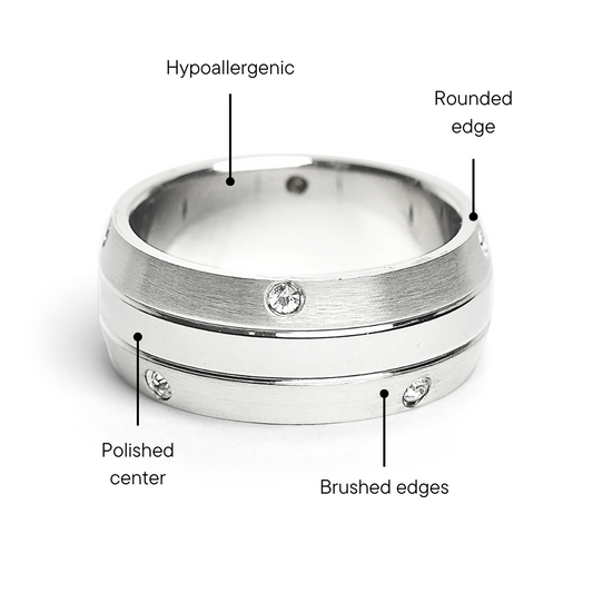 CZ Stones With Highly Polished Stainless Steel Ring / ZRJ2063