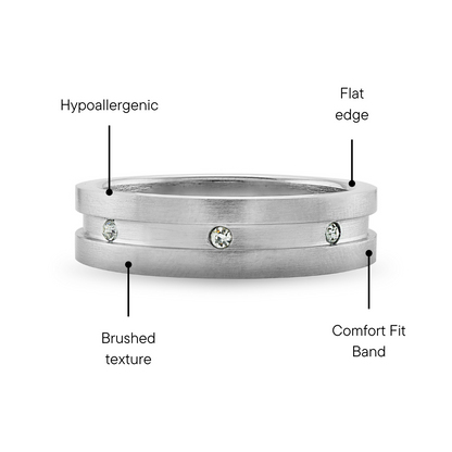 CZ Stones With Highly Polished Stainless Steel Ring / ZRJ2072