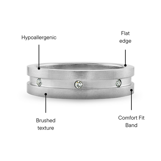 CZ Stones With Highly Polished Stainless Steel Ring / ZRJ2072