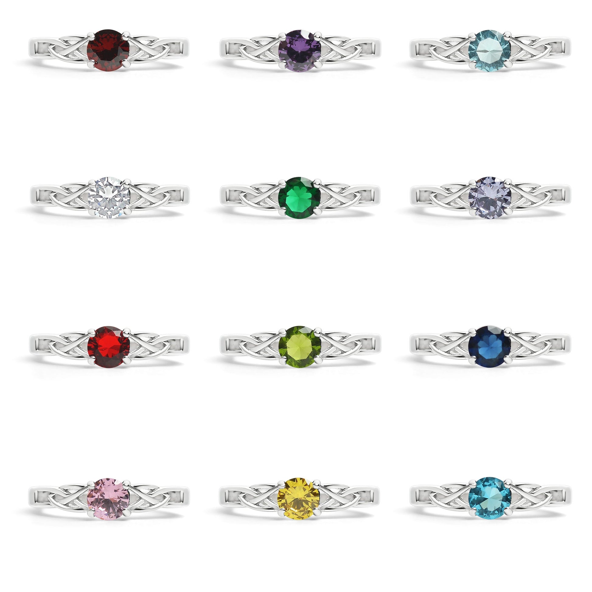 Stainless Steel CZ Stone Celtic Birthstone Ring / ZRJ4139