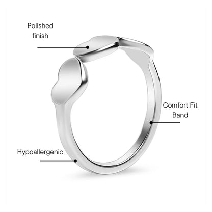 Customizable 18K Gold PVD Stainless Steel Blank Engravable 3 Heart Ring