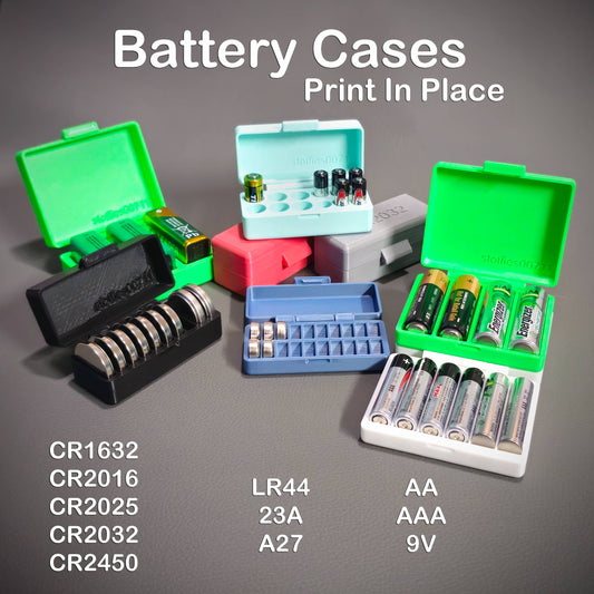 Battery Case - Print in Place, Hinged