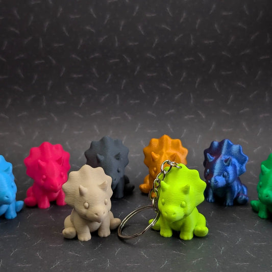 Cute Mini Triceratops Keychain