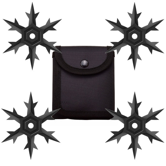 4 Pc Set Six Point Throwing Ninja Stars Snowflake Shurikens