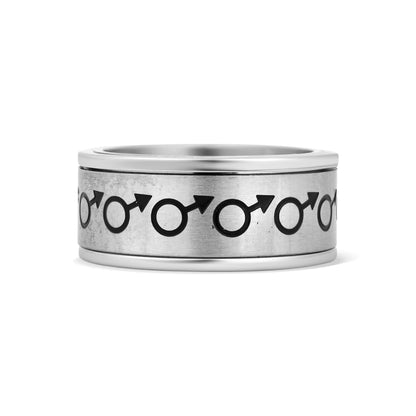 Male Symbol Spinner Stainless Steel Ring / DIS0017