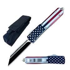 Automatic American Flag Otf Cutlery Tanto Edge Tool