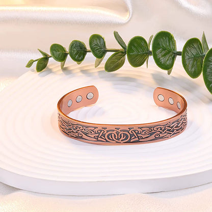 Two Dragon Copper Bangle Bracelet