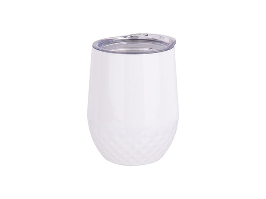12oz Stainless Steel Stemless Wine Cup with Diamond Pattern