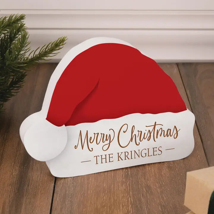 Laser Engravable Santa Hat Tabletop Sign