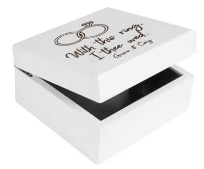 Personalizable White Jewelry Box