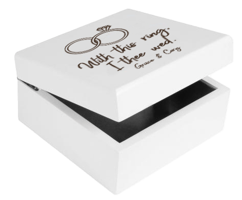 Personalizable White Jewelry Box