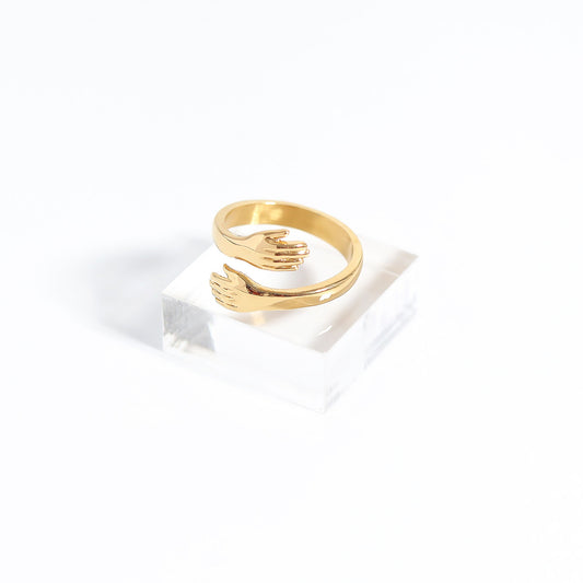 18K Gold PVD Stainless Steel Hug Ring / KSS0002