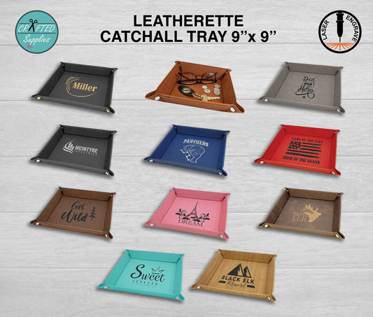 Leatherette Catchall Tray – 9×9