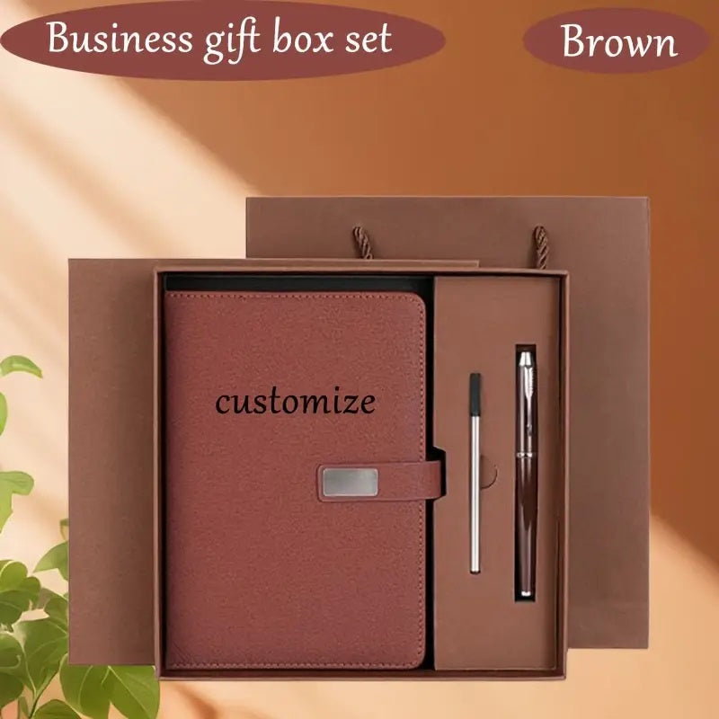 Custom A5 Fantasy Themed Notepad Gift Set – Personalized Engraved Logo, Signature Pen & Refills – Ideal Corporate Gift for Business Professionals