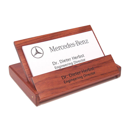 Customizable Rosewood Folding Business Card Holder